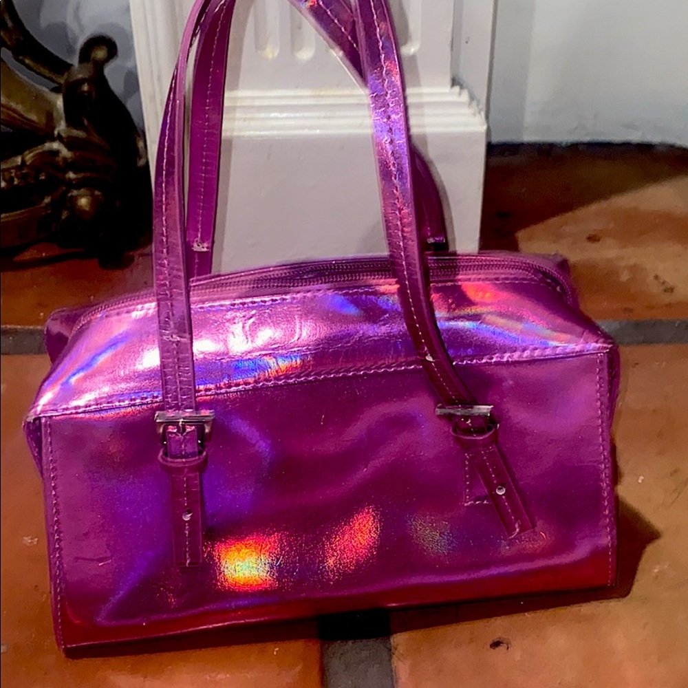 Holographic pink mini tote purse dollskill